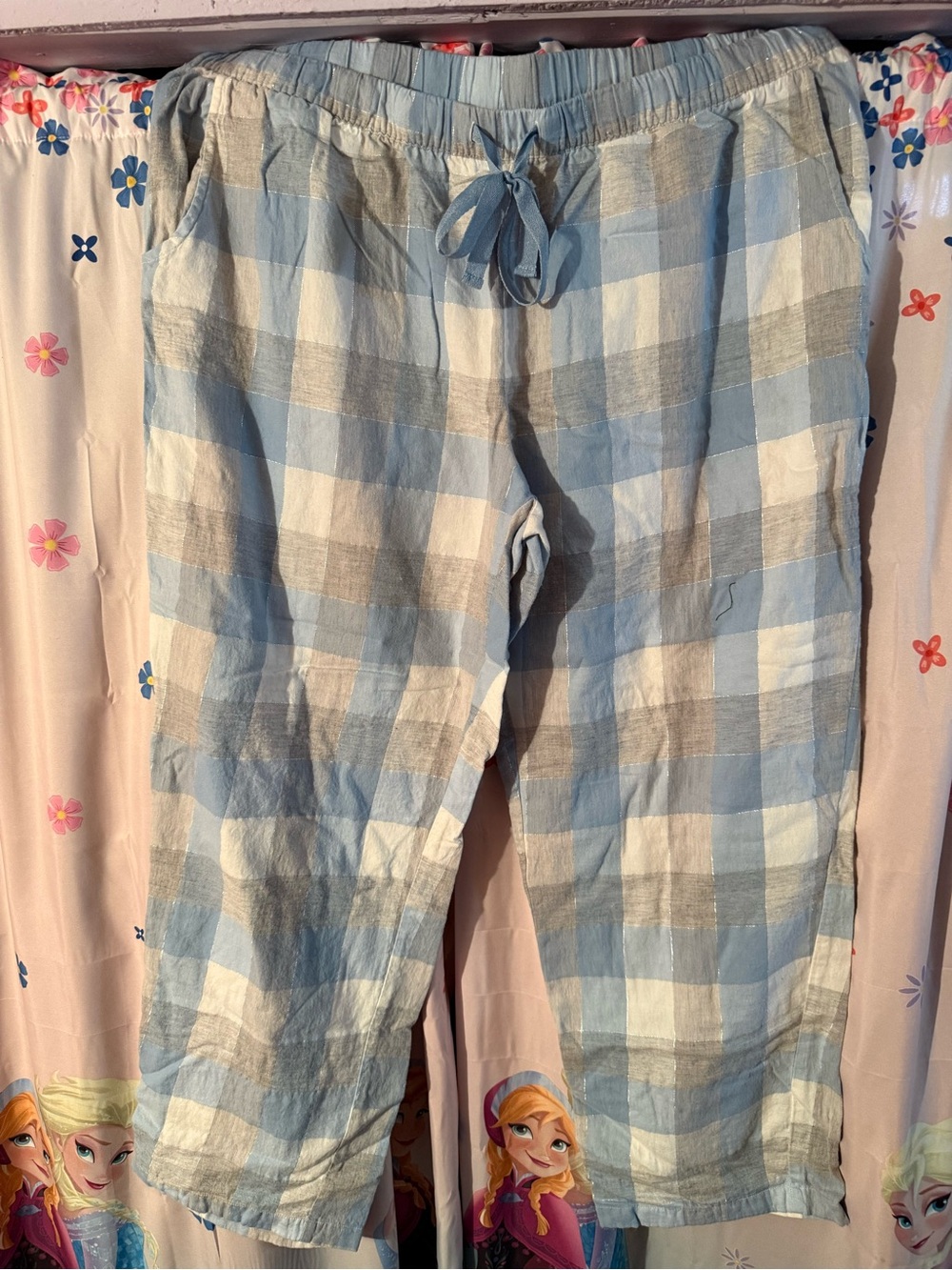 Secret Treasures Light Blue and White Plaid Women's Pajama Pants